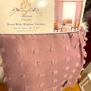 Set of 2 new sheer window curtains lilac color. 54” x 48”. Total size: 108”x 84”